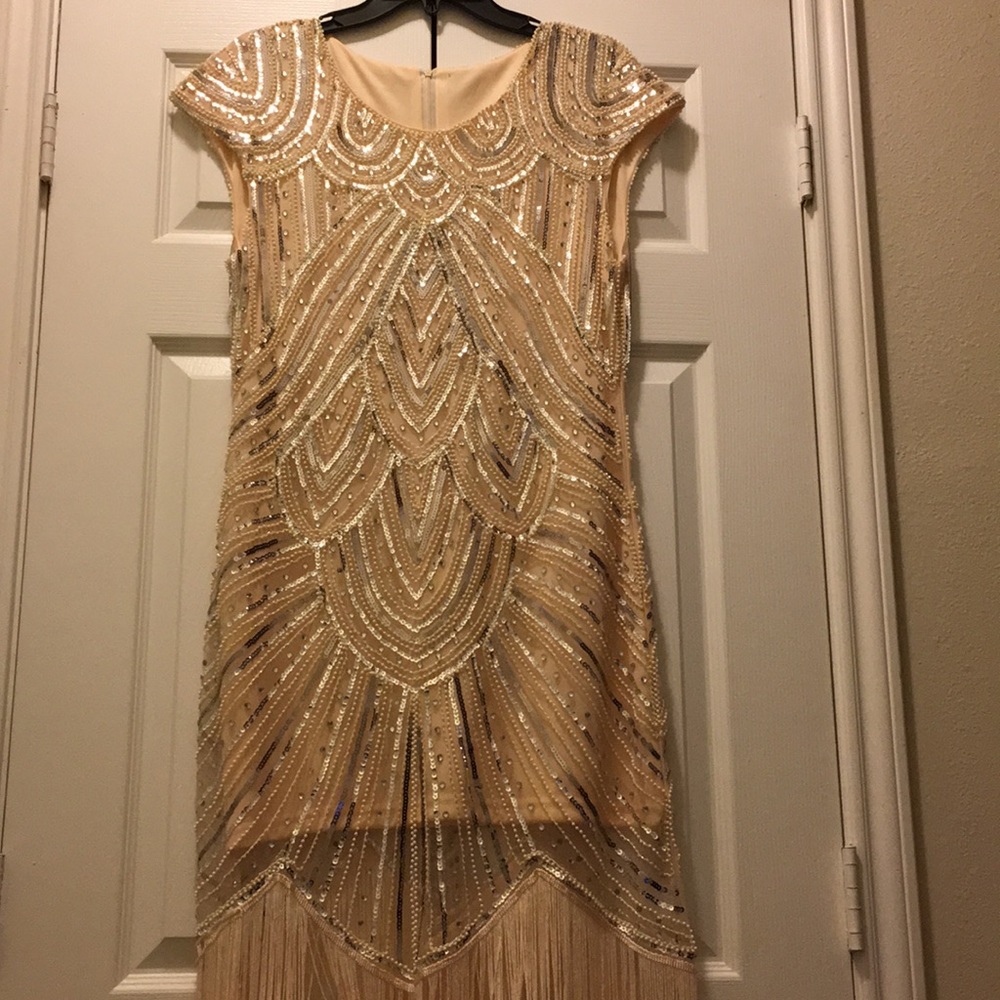 Peach Sequins Dress